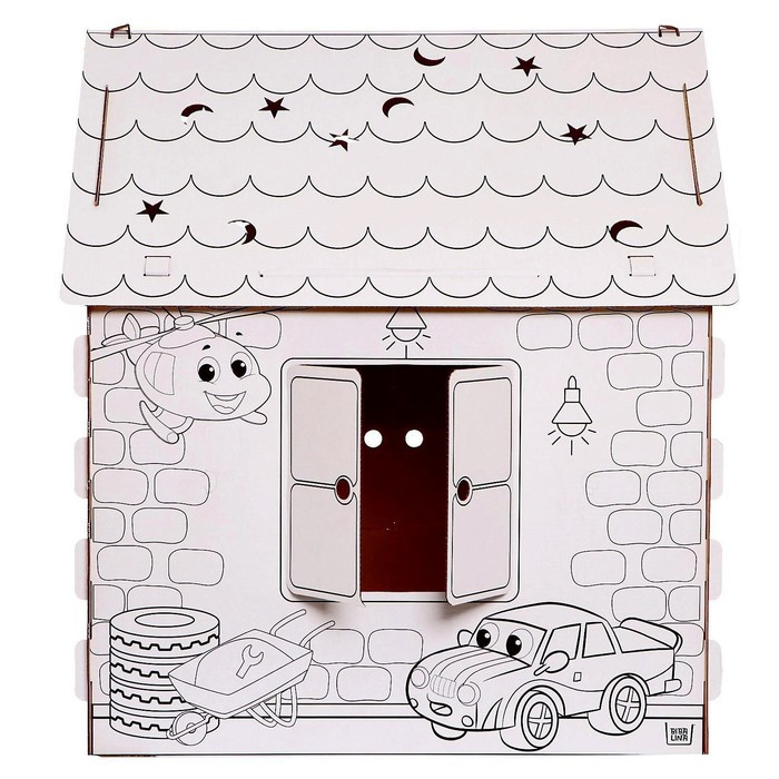 Дом-раскраска из картона «Пожарная станция» - фото 6 - id-p162759314