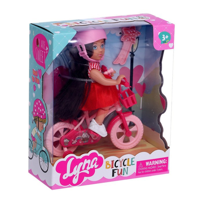 Кукла малышка Lyna на велопрогулке с велосипедом и аксессуарами, МИКС - фото 7 - id-p179455313