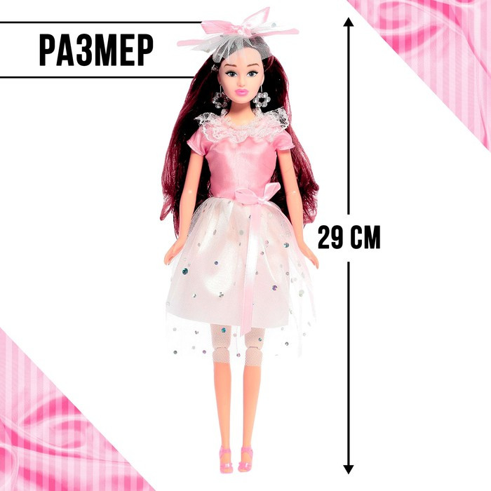 Кукла-модель шарнирная «Высокая мода», розовый стиль - фото 2 - id-p188614253