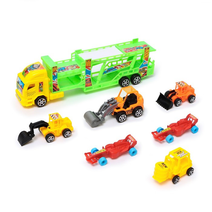 Грузовик инерционный «Автовоз», с 6 машинами, цвета МИКС - фото 8 - id-p165974987