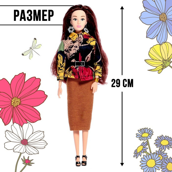 Кукла-модель шарнирная «Высокая мода», цветочный стиль - фото 2 - id-p188614257