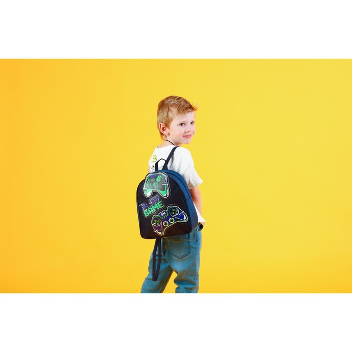 Рюкзак текстильный «Джойстик», с нашивками, 27×23×10 см - фото 8 - id-p188309664