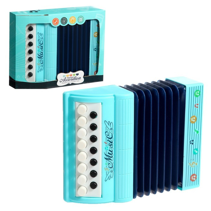 Музыкальная игрушка аккордеон «Музыкальный взрыв», 13 клавиш, работает от батареек, цвета МИКС - фото 1 - id-p165975804