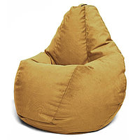 Кресло-мешок «Груша» Позитив Luma, размер XXXL, диаметр 110 см, высота 145 см, велюр, цвет оранжевый