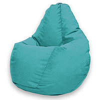 Кресло-мешок «Груша» Позитив Luma, размер XXXL, диаметр 110 см, высота 145 см, велюр, цвет бирюзовый