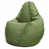 Кресло-мешок «Груша» Позитив Luma, размер XXXL, диаметр 110 см, высота 145 см, велюр, цвет зелёный