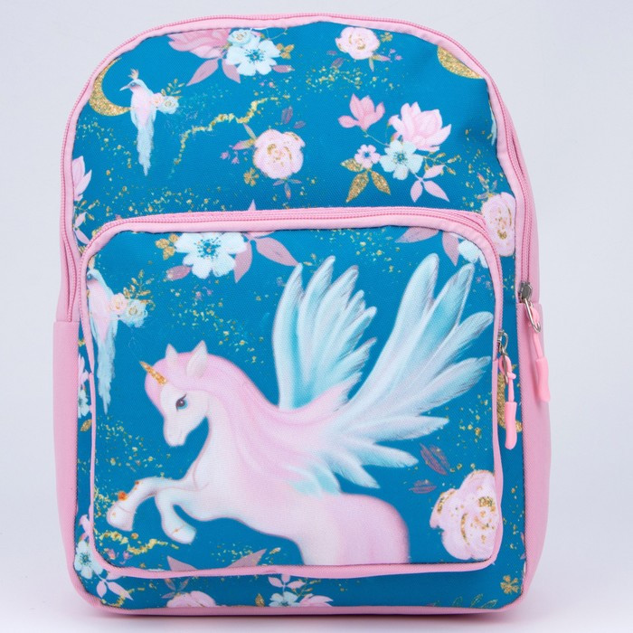 Рюкзак детский с карманом «Единорог в цветах», 30 х 22 х 10 см - фото 4 - id-p177947534