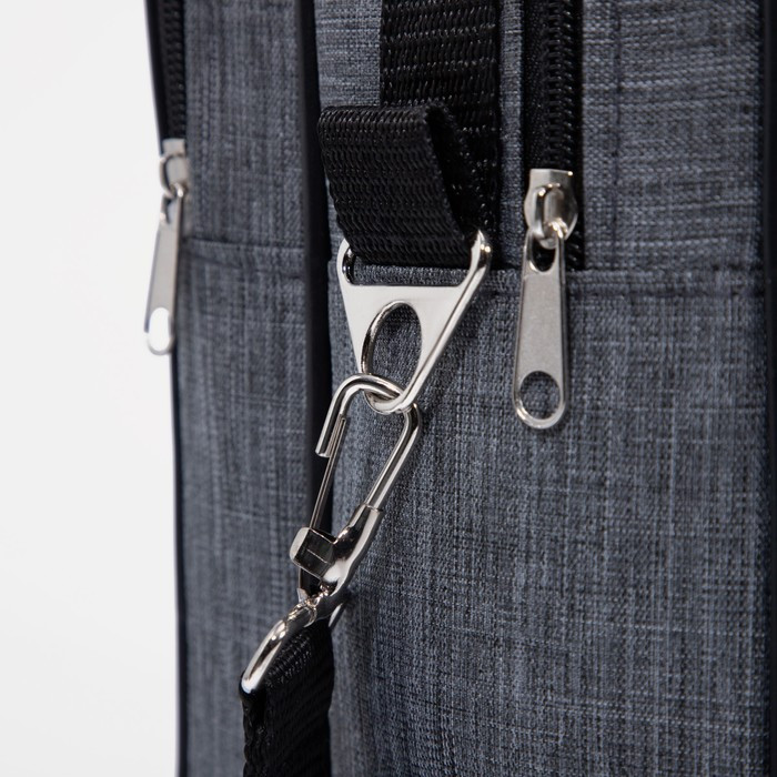 Сумка мужская на молнии, 3 наружных кармана, длинный ремень, цвет серый - фото 5 - id-p174590482