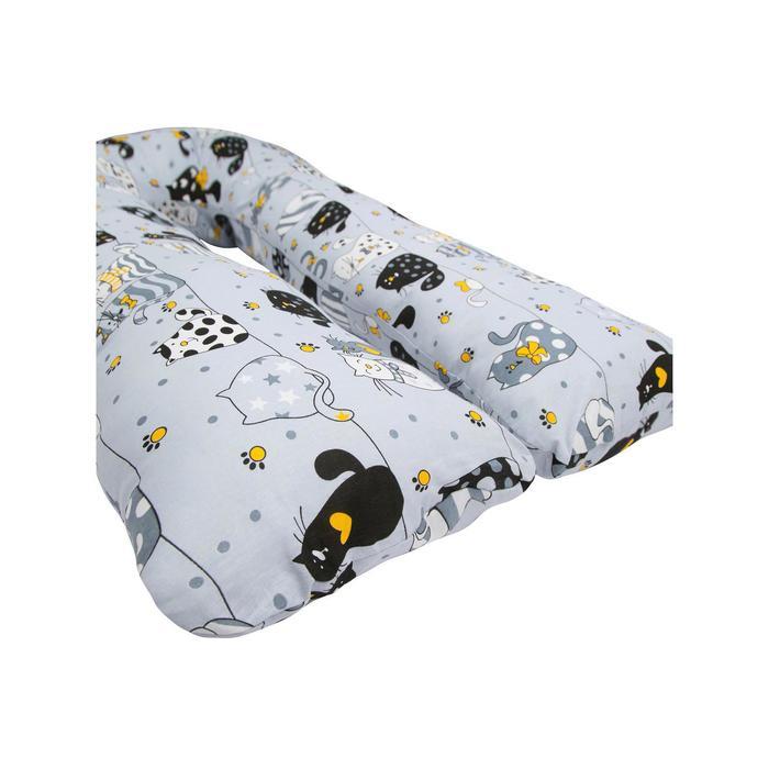 Подушка для беременных u-образная, размер 340 × 35 см, принт котики жёлтый - фото 3 - id-p200095700