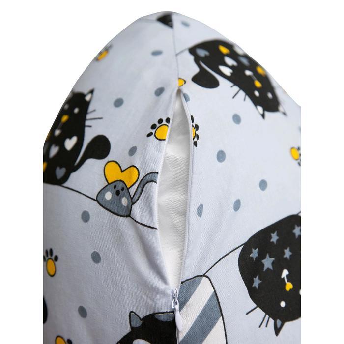 Подушка для беременных u-образная, размер 340 × 35 см, принт котики жёлтый - фото 4 - id-p200095700