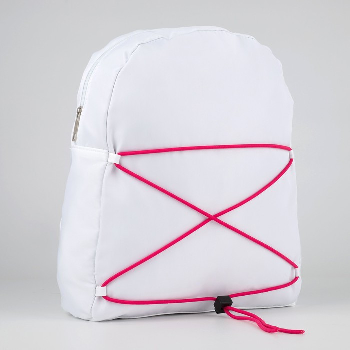 Рюкзак текстильный со шнуровкой, цвет белый - фото 5 - id-p179858723
