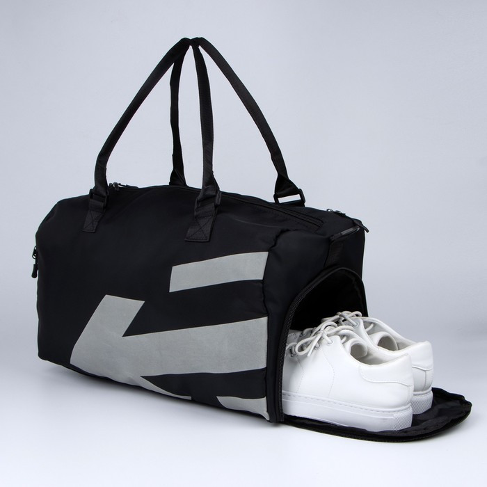 Сумка спортивная ARROW отдел из ПВХ, отдел для обуви, наружый карман, цвет чёрный - фото 4 - id-p177947855