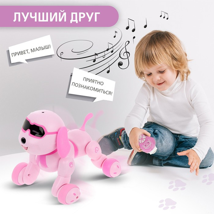 Робот-игрушка радиоуправляемый Собака Charlie, световые и звуковые эффекты, русская озвучка - фото 6 - id-p167223297