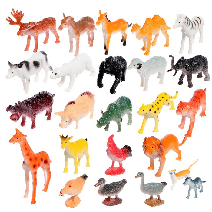 Обучающий набор «Весёлые животные»: животные и плакат, по методике Монтессори - фото 5 - id-p162748588