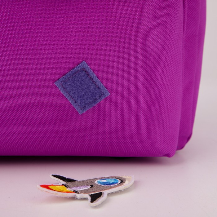 Рюкзак текстильный «Космос», 37 х 33 х 13 см, с липучками, фиолетовый - фото 7 - id-p171234846