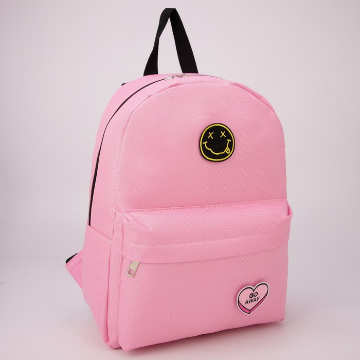 Рюкзак текстильный «Сердце», 37 х 33 х 17 см, с липучками, розовый - фото 7 - id-p171234848