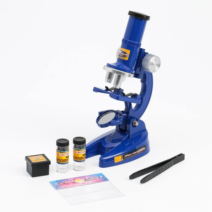 Микроскоп, кратность увеличения 450х, 200х, 100х, синий - фото 7 - id-p162763818