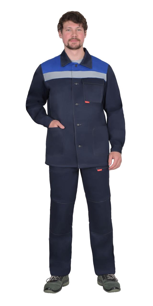 Костюм СИРИУС-СТАНДАРТ куртка, брюки т.синий с васильковым СОП 50 мм - фото 2 - id-p200497042