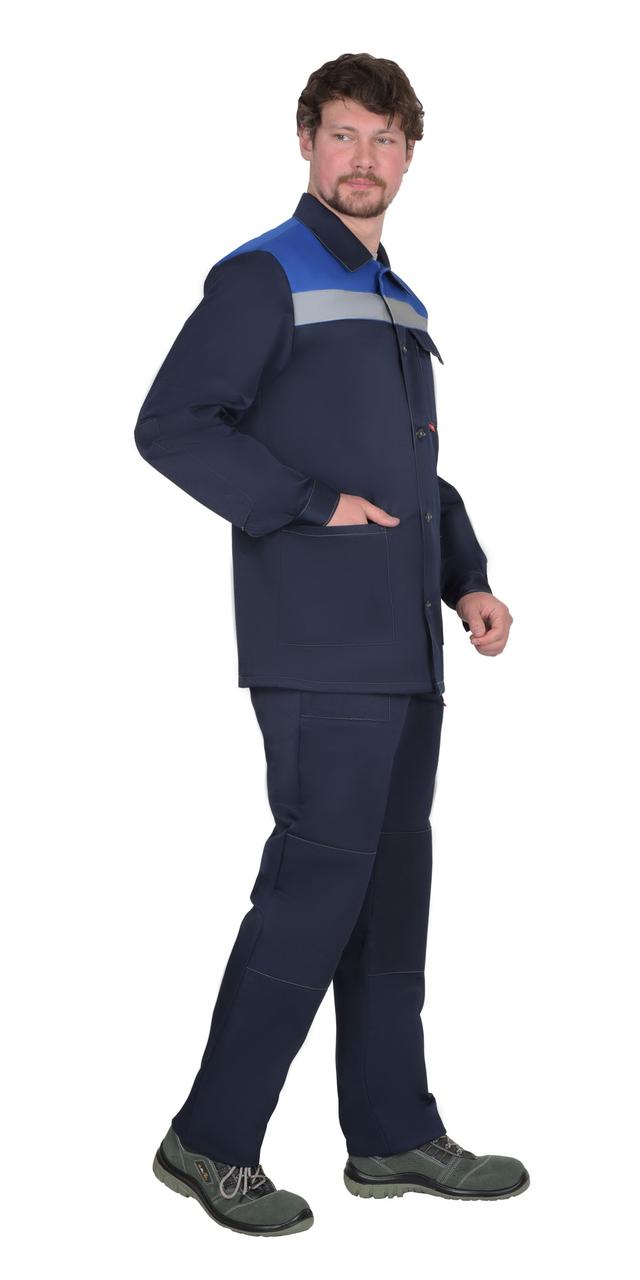 Костюм СИРИУС-СТАНДАРТ куртка, брюки т.синий с васильковым СОП 50 мм - фото 9 - id-p200497042