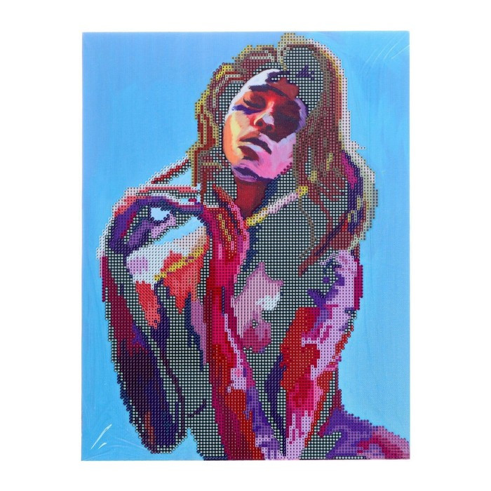 Алмазная мозаика с частичным заполнением на подрамнике «Девушка в красках» 30х40 см - фото 2 - id-p172416577
