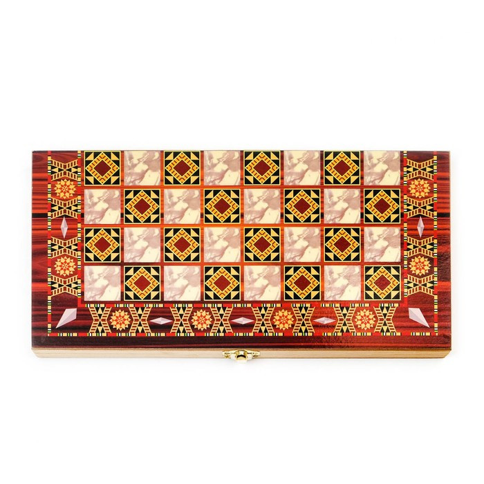 Настольная игра 3 в 1 "Узоры": нарды, шашки, шахматы, 29 х 29 см - фото 7 - id-p172059752