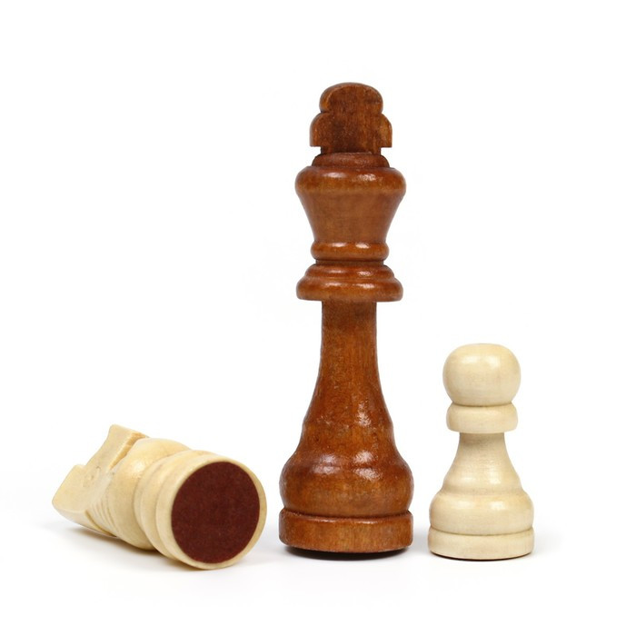 Шахматы турнирные, доска дерево 43 х 43 см, фигуры дерево, король h-9 см - фото 2 - id-p178719202
