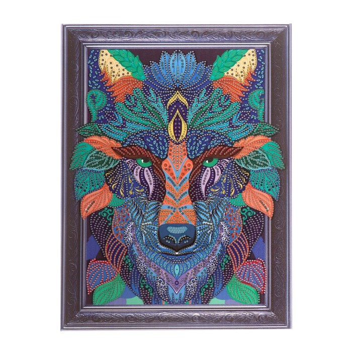 Алмазная мозаика форменными стразами «Волк» на раме 30х40 см - фото 2 - id-p182960026