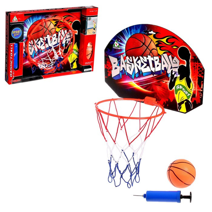 Баскетбольный набор «Штрафной бросок», с мячом, диаметр мяча 12 см, диаметр кольца 23 см. - фото 1 - id-p162764960