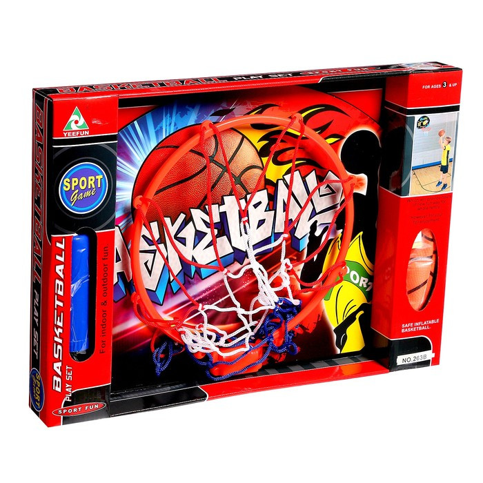 Баскетбольный набор «Штрафной бросок», с мячом, диаметр мяча 12 см, диаметр кольца 23 см. - фото 4 - id-p162764960