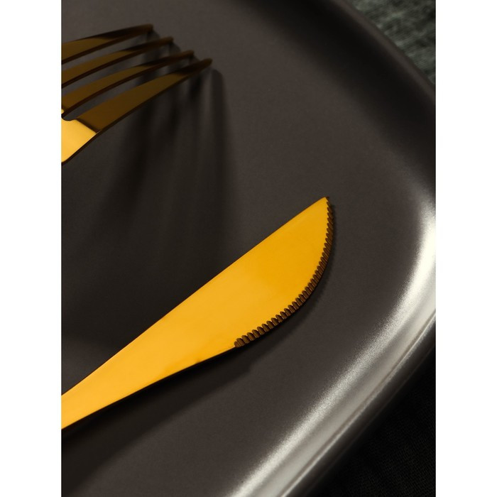 Набор столовых приборов Magistro «Блинк», 4 предмета, цвет золотой - фото 3 - id-p177026020