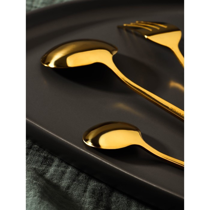 Набор столовых приборов Magistro «Блинк», 4 предмета, цвет золотой - фото 4 - id-p177026020