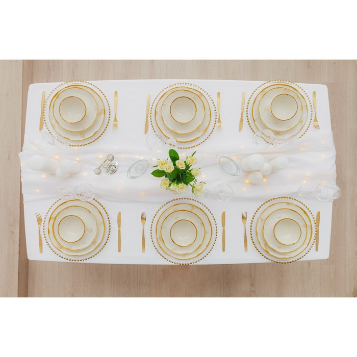 Блюдо фарфоровое Доляна Organic Gold, 30×21×2,5 см, цвет белый - фото 4 - id-p177024565