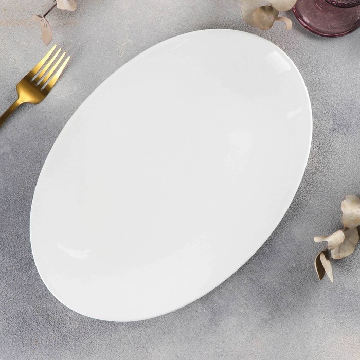 Блюдо фарфоровое овальное Wilmax Olivia, d=30,5 см, цвет белый - фото 1 - id-p199302458