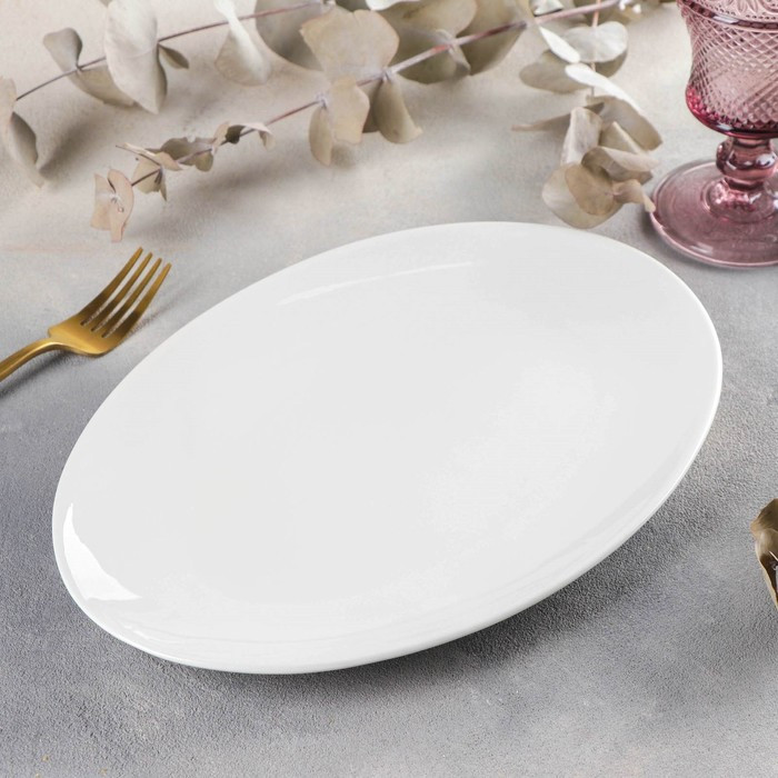 Блюдо фарфоровое овальное Wilmax Olivia, d=30,5 см, цвет белый - фото 2 - id-p199302458