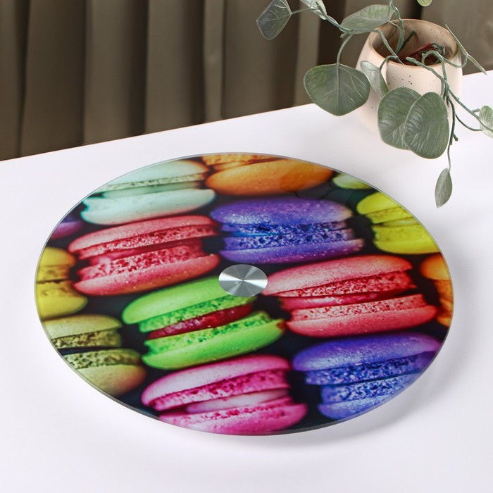 Подставка стеклянная для торта вращающаяся Доляна «Макаруны», d=32 см - фото 1 - id-p177028091