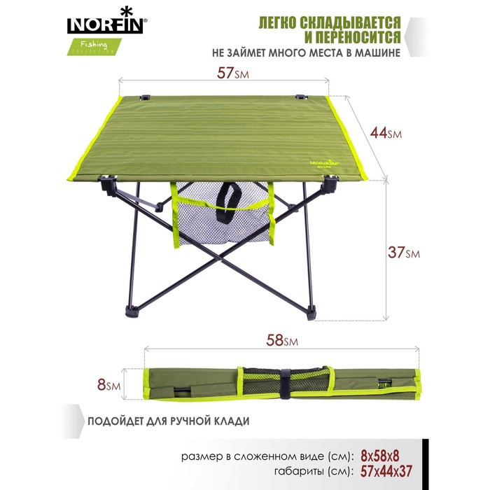 Стол складной Norfin LUOMA COMPACT NF Alu 57x45 - фото 4 - id-p168576286