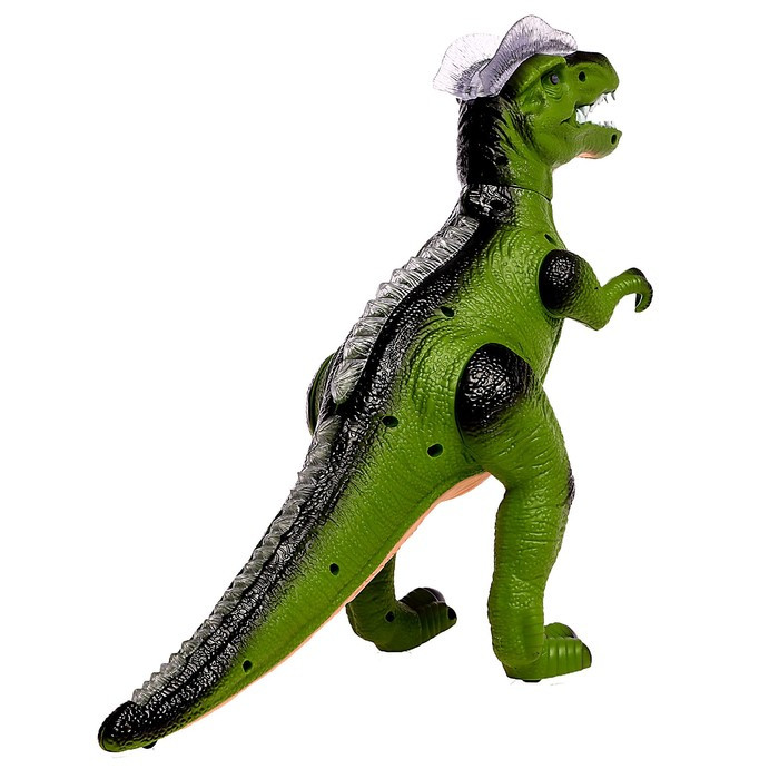 Динозавр радиоуправляемый T-Rex, световые и звуковые эффекты, работает от батареек, цвет зелёный - фото 8 - id-p177491899