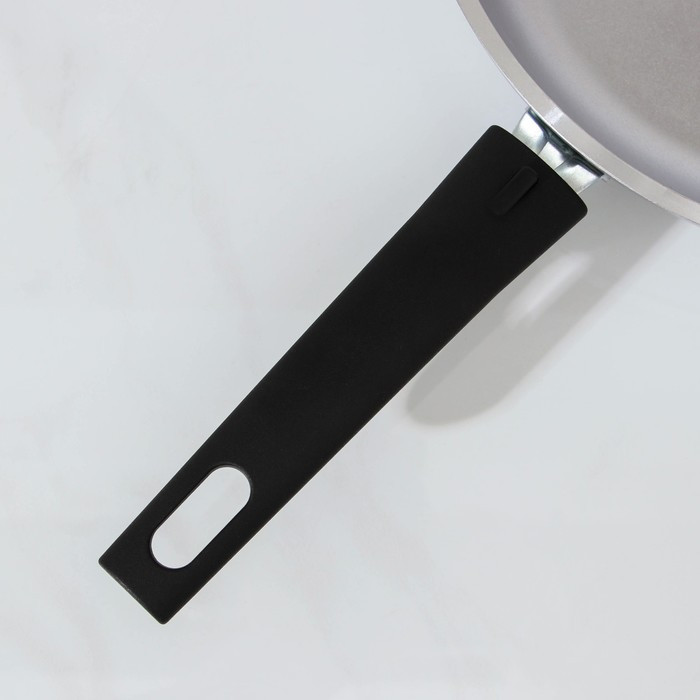 Сковорода, d=26 см, стеклянная крышка, съёмная ручка, цвет хромированный - фото 4 - id-p177011420