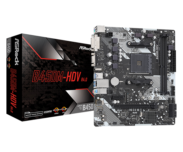 Материнская плата ASRock B450M-HDV R4.0