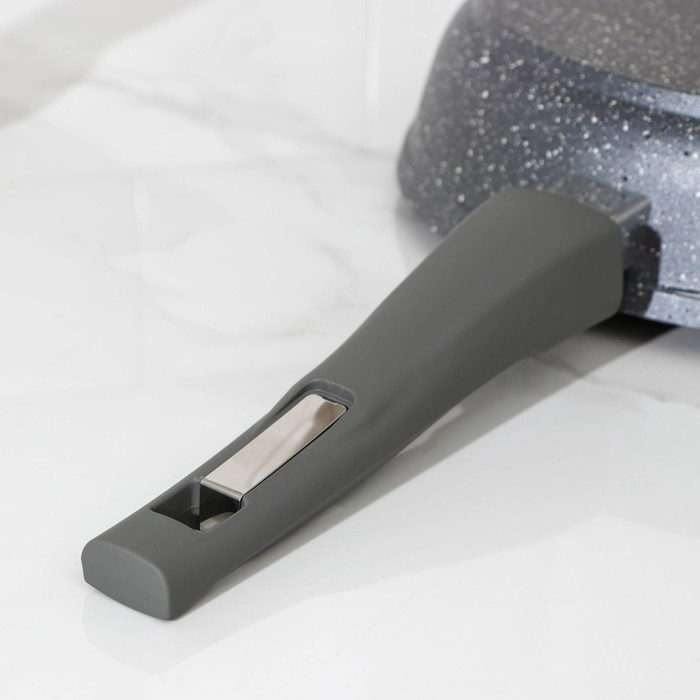 Сковорода «Гранит», d=24 см, съёмная ручка, антипригарное покрытие, стеклянная крышка, цвет серый - фото 6 - id-p177011852