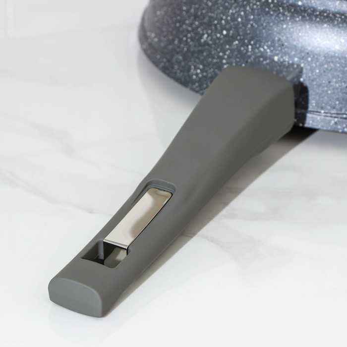 Сковорода «Гранит», d=26 см, антипригарное покрытие, съёмная ручка, стеклянная крышка, цвет серый - фото 6 - id-p177011900