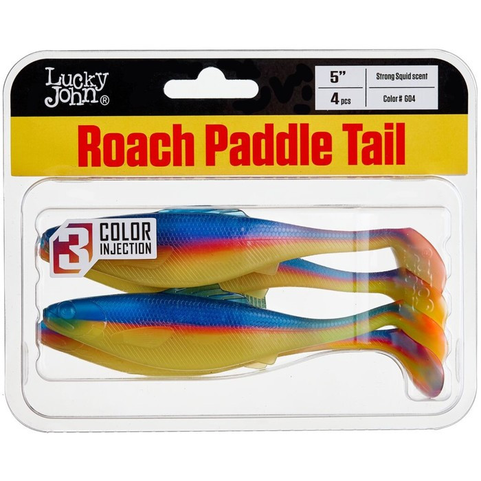 Виброхвосты съедоб. искусст. LJ Pro Series ROACH PADDLE TAIL 5.0in (12.70)/G04 4шт. - фото 2 - id-p168576170