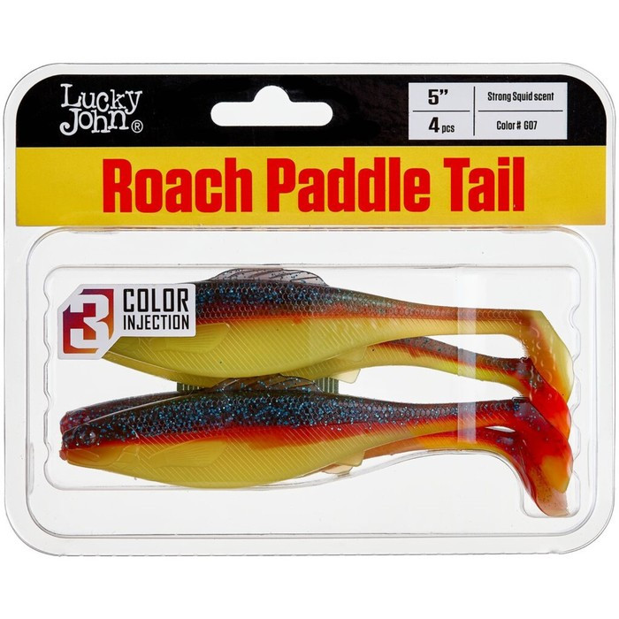 Виброхвосты съедоб. искусст. LJ Pro Series ROACH PADDLE TAIL 5.0in (12.70)/G07 4шт. - фото 2 - id-p168576173