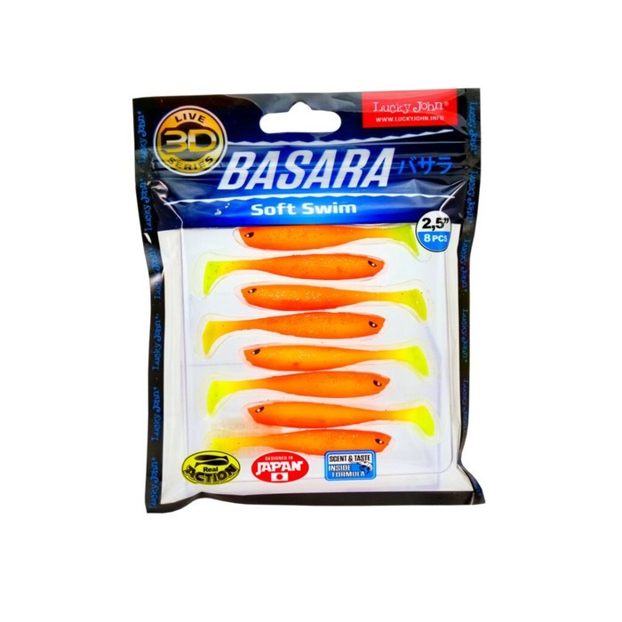 Виброхвосты LJ 3D Series BASARA SOFT SWIM 2.5in (06.35)/PG03 8шт. - фото 3 - id-p168576224