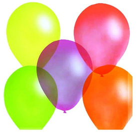 Воздушные шары, 100шт., М10/25см, ассорти, флуоресцентные