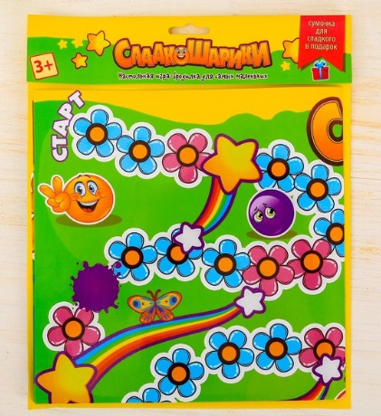 Игра-бродилка детская "Сладкошарики" + плакат изучаем цвета, 28х9 см