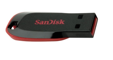 Память SanDisk "Cruzer Blade"  16GB, USB 2.0 Flash Drive, красный, черный