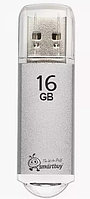 Память Smart Buy "V-Cut" 16GB, USB 2.0 Flash Drive, серебристый (металл.корпус)