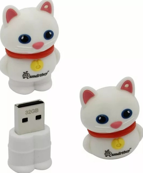 Память Smart Buy "Wild series" Кошка 8GB USB 2.0, белый - фото 2 - id-p145194071