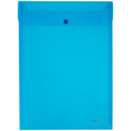 Папка-конверт на кнопке Berlingo, А4, 180мкм, вертикальная, синяя AKk_04002; РФ